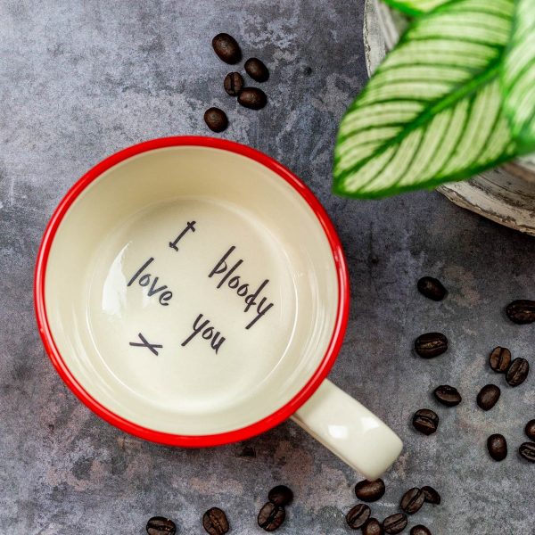 I bloody love you valentines gift for husband wife handmade cup