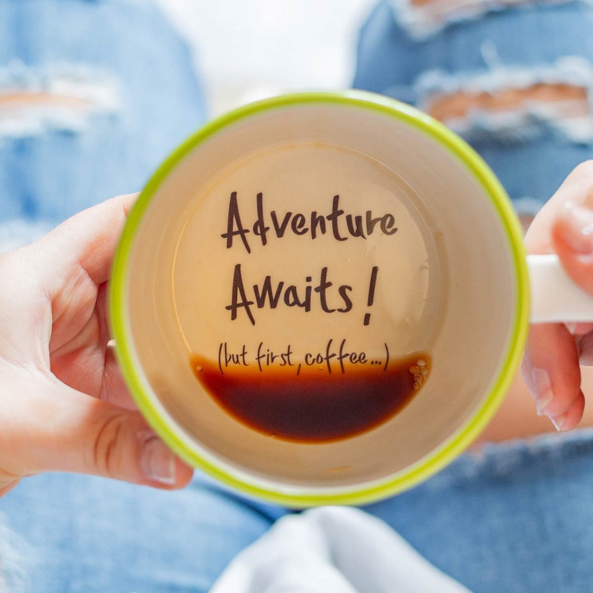 Adventure awaits, but first coffee Handmade Mug