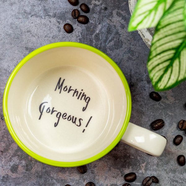 Morning gorgeous! Handmade cup mug gift for wife girlfriend