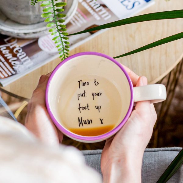 Time To Put Your Feet Up Mum Hidden Message Mug
