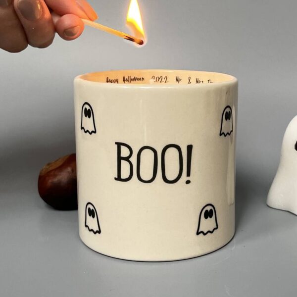 Boo! Handmade Halloween Candle