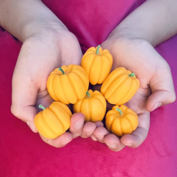 Set Of Six Mini Pumpkin Candles